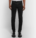 RtA - Skinny-Fit Belted Embellished Stretch-Denim Jeans - Black