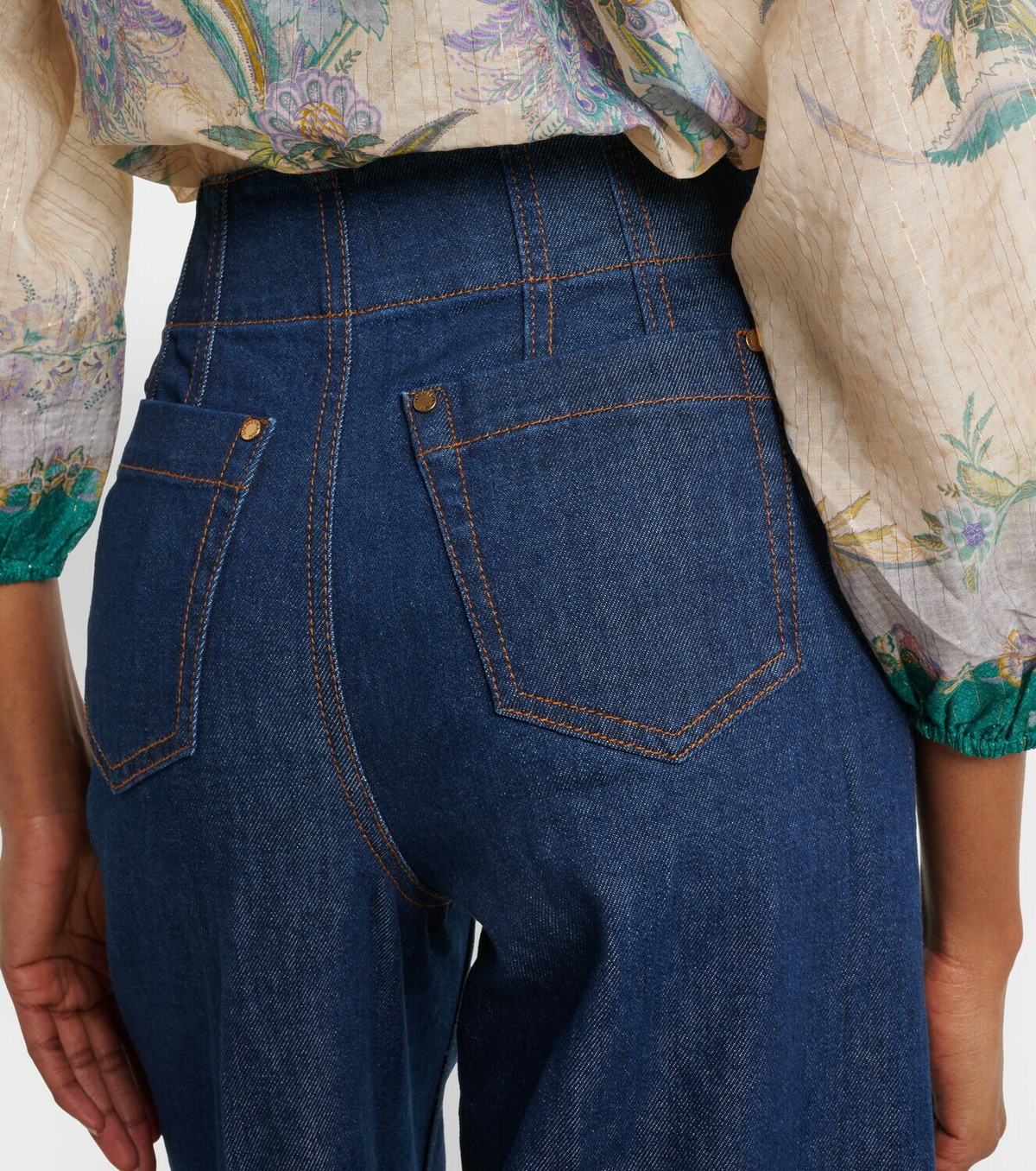 Zimmermann Aster cropped flared jeans