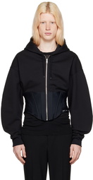 Mugler Black Corseted Hoodie