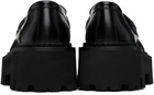 Moschino Black Question Stitch Loafers