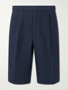 De Petrillo - Straight-Leg Linen Shorts - Blue