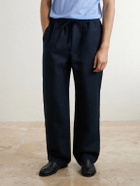 Saman Amel - Straight-Leg Linen Trousers - Blue