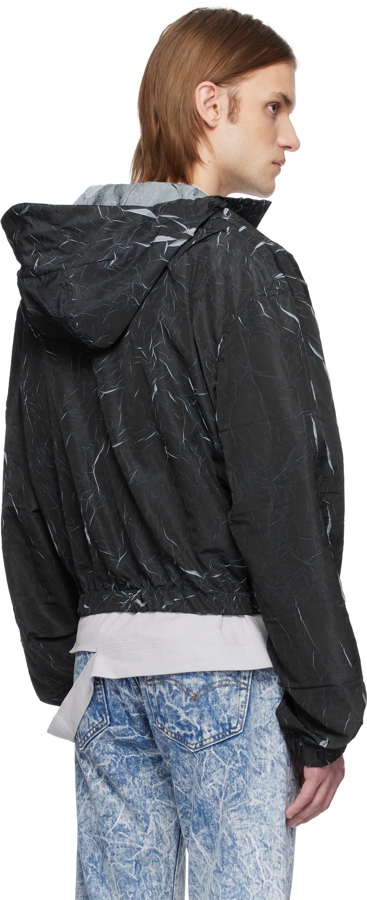 Karmuel Young Navy Pressed Textured Jacket