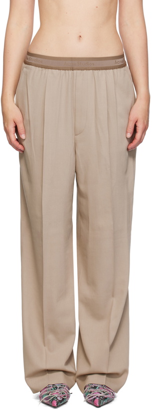 Photo: Acne Studios Taupe Pleated Trousers