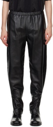 Dries Van Noten Black Drawstring Leather Pants