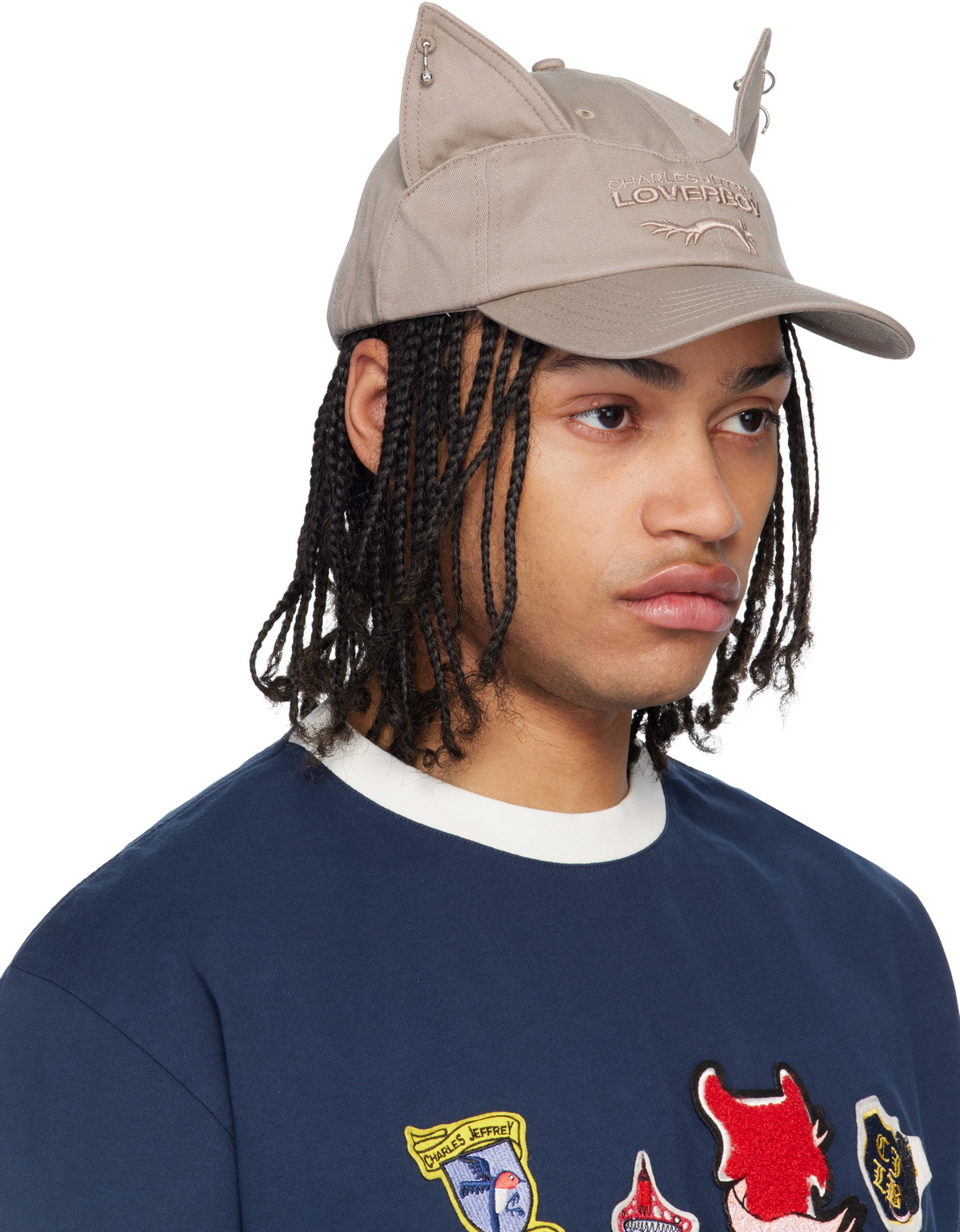 Charles Jeffrey LOVERBOY Taupe Pierced Ears Cap