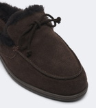 Yves Salomon Shearling-lined suede mules