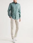 Theory - Sylvain Slim-Fit Cotton-Blend Poplin Shirt - Blue