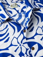 Go Barefoot - Convertible-Collar Printed Cotton-Blend Shirt - Blue