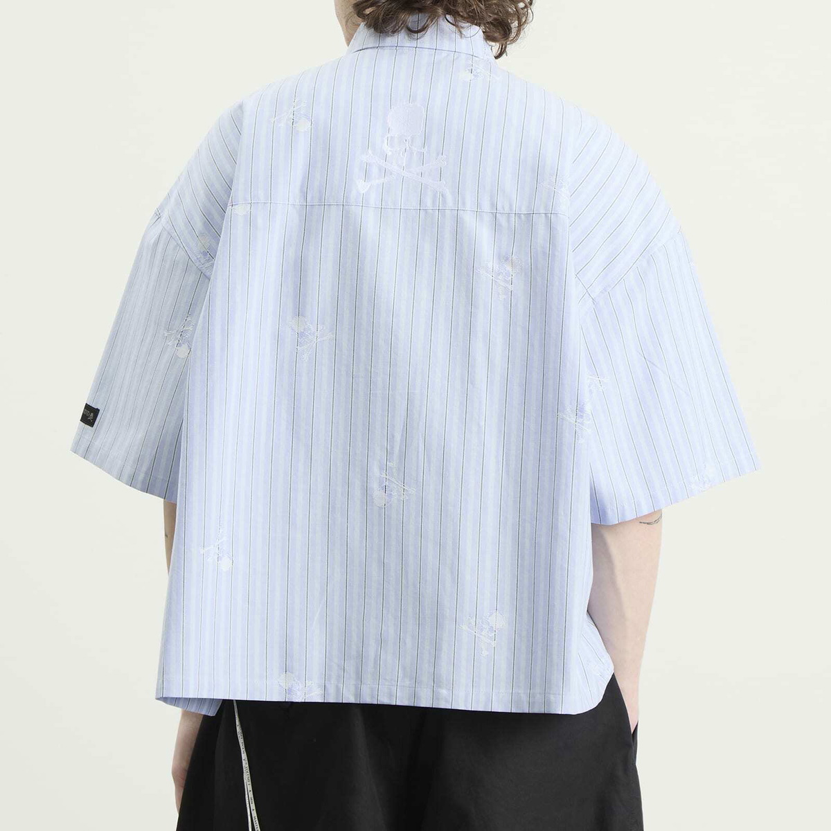 MASTERMIND WORLD Men's Loose Fit Multi Stripe Shirt in Light Blue