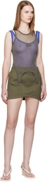 Mugler Khaki Tailored Miniskirt