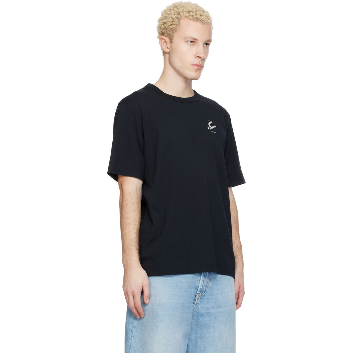 Maison Kitsuné Black 'Café Kitsuné' Relax T-shirt