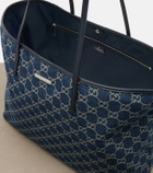 Gucci Essence Large leather-trimmed denim tote bag