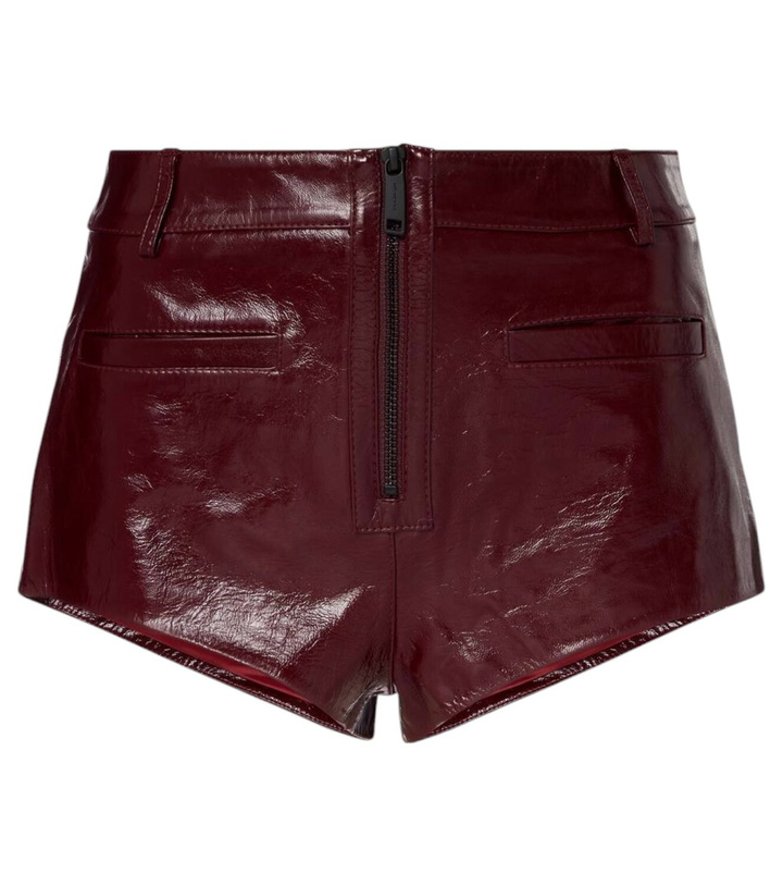 Photo: Self-Portrait High-rise leather shorts
