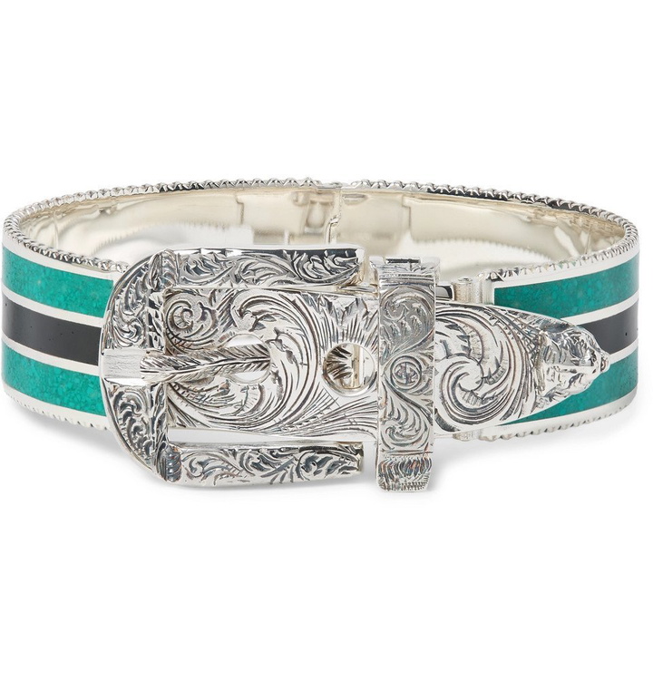 Photo: Gucci - Garden Sterling Silver and Enamel Bracelet - Men - Silver