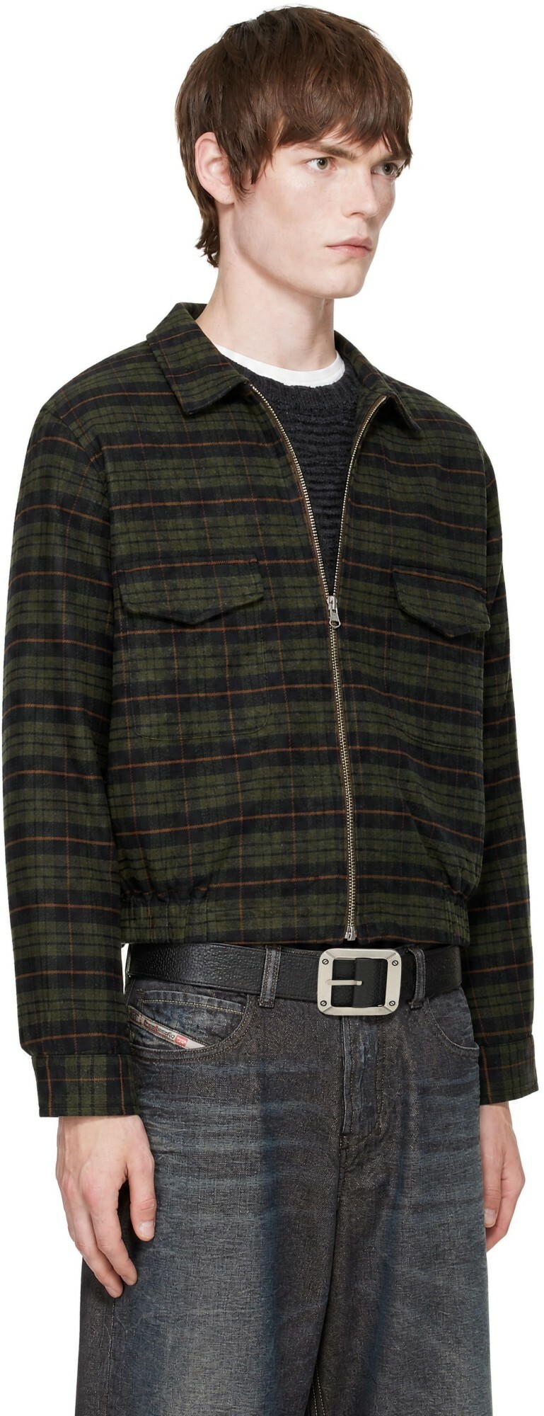 Carne Bollente Green Stay Plaid Jacket