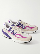 New Balance - 990v6 Suede-Trimmed Mesh Sneakers - White