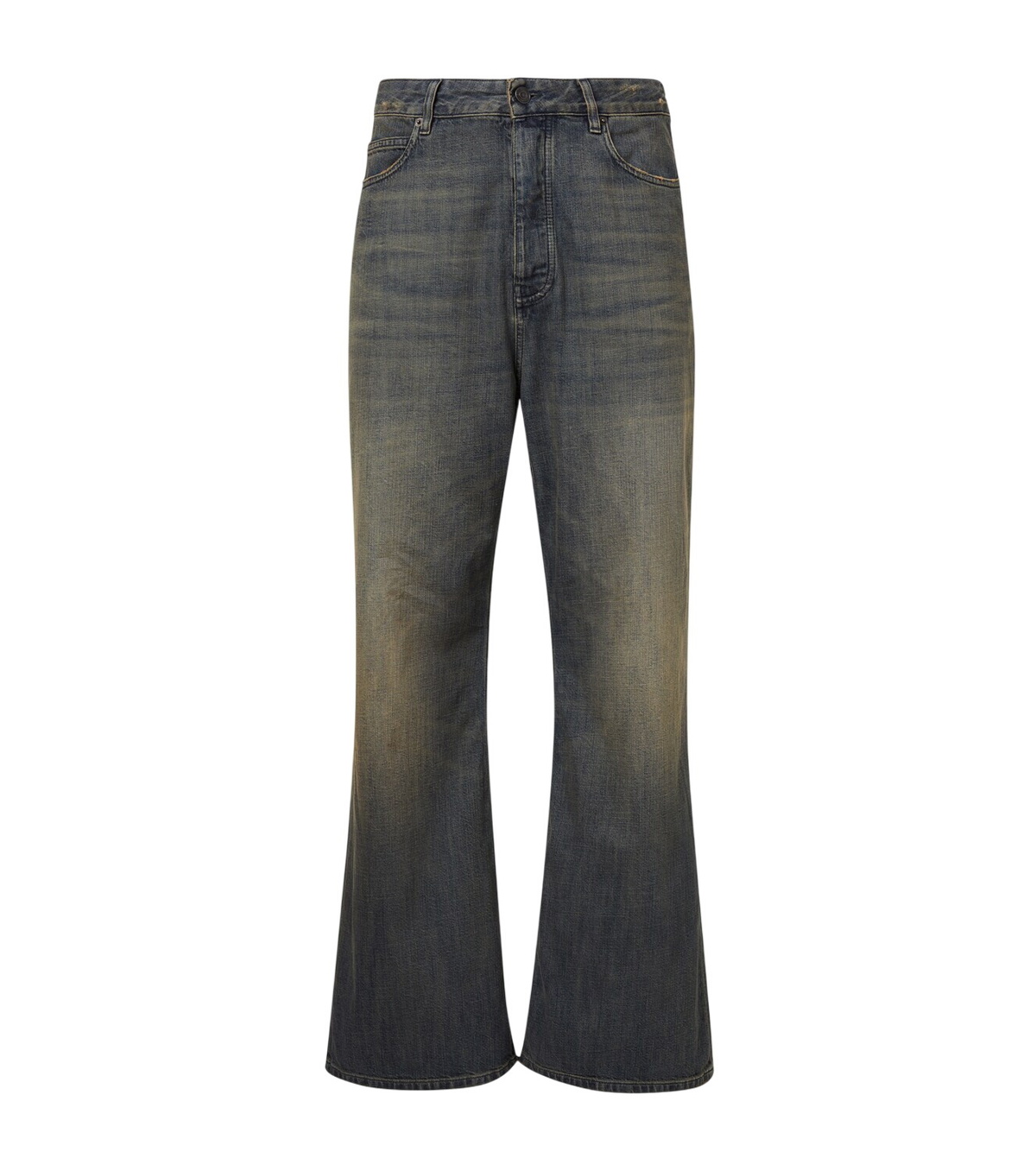 Balenciaga Logo embroidered wide-leg jeans Balenciaga Balenciaga Logo embroidered wide-leg jeans Balenciaga