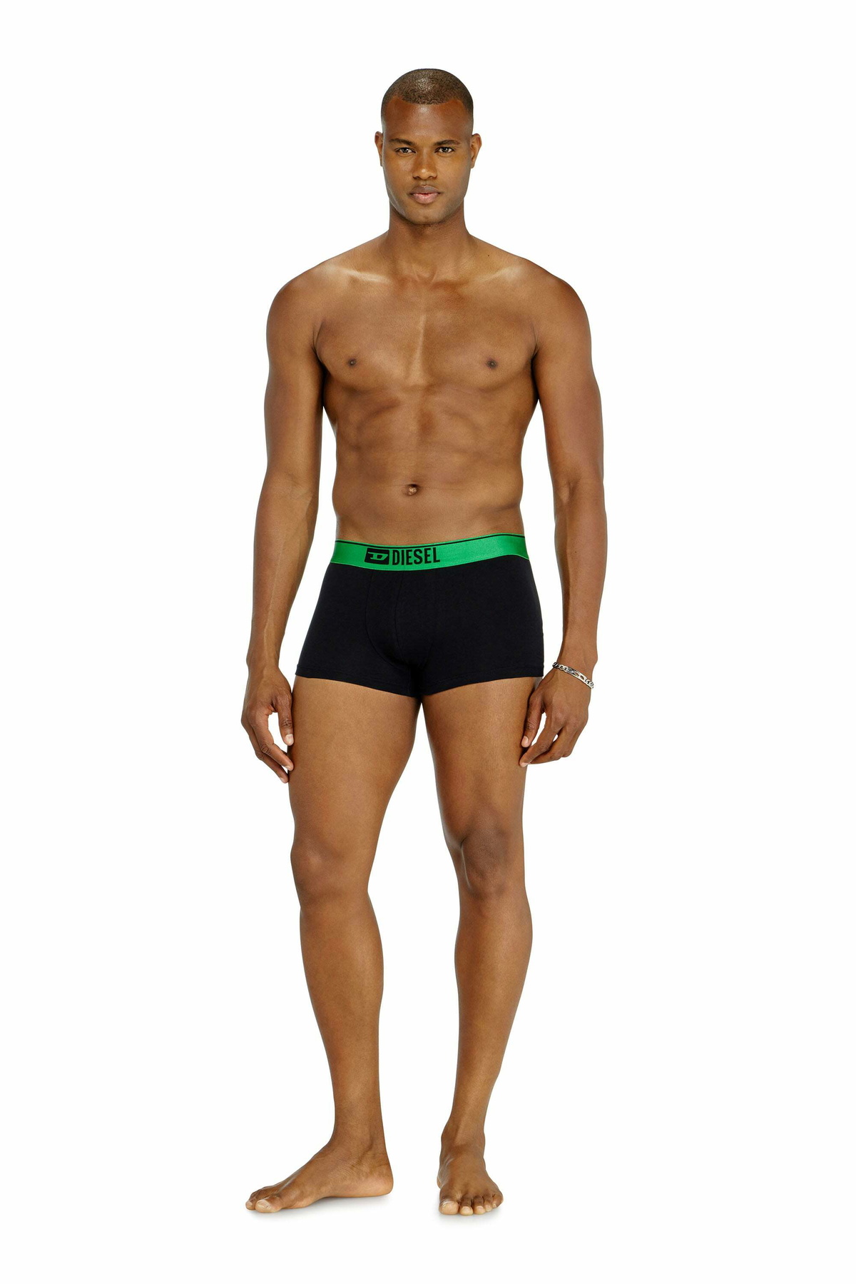 Diesel Three-pack boxer briefs with metallic waistband - Trunks Mens in Black