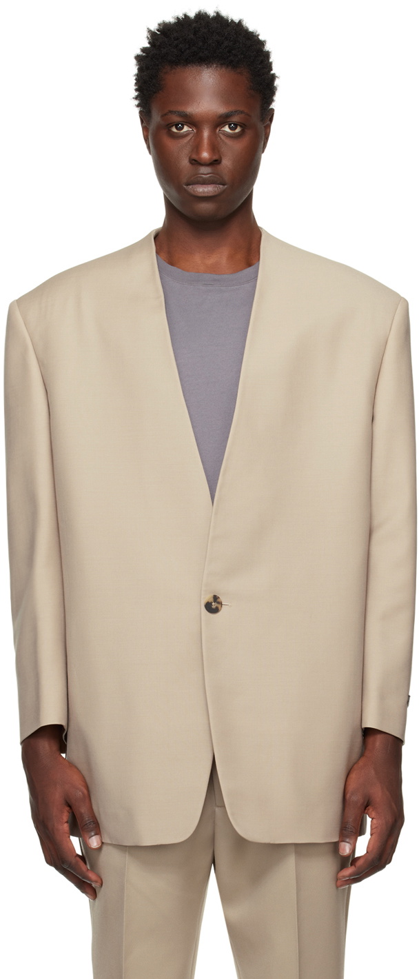 Fear of God Beige Lapelless Blazer Fear Of God