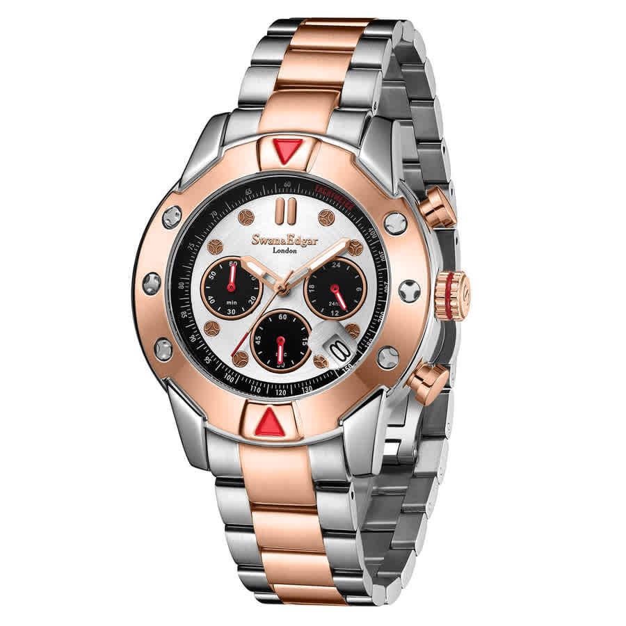 Swan & Edgar Hybrid Chronograph Hand Wind White Dial Mens Watch SE1772