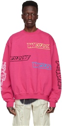 We11done Pink Cotton Sweatshirt.