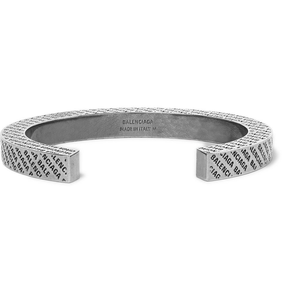 Balenciaga - Logo-Engraved Silver-Tone Cuff - Silver Balenciaga