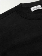 Stone Island Junior - Appliquéd Ribbed Cotton Sweater - Black