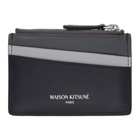 Maison Kitsune Black and Grey Colorblocked Card Holder