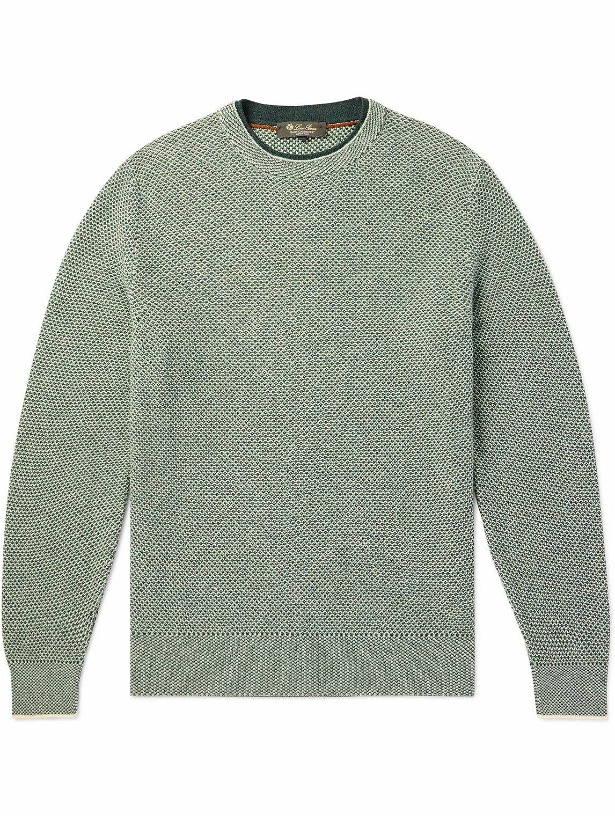 Photo: Loro Piana - Honeycomb-Knit Cashmere Sweater - Green