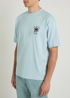 DRÔLE DE Monsieur Le T-shirt Slogan Printed Cotton T-shirt Light Blue