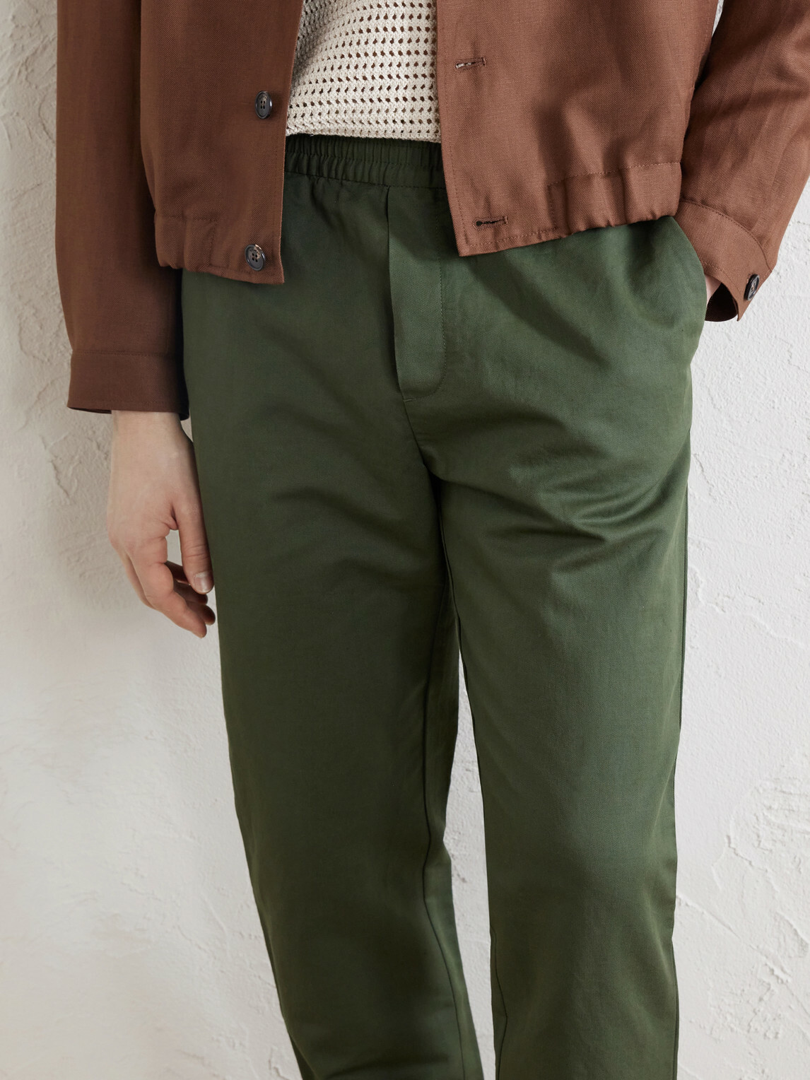 Sunspel - Tapered Cotton and Linen-Blend Trousers - Green