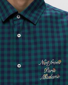 Drôle De Monsieur La Shirt Slogan Fleurs Green - Mens - Longsleeves