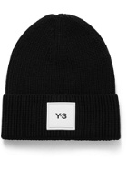 Y-3 - Logo-Appliquéd Ribbed Merino Wool Beanie