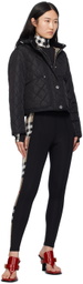 Burberry Black Check Trim Leggings