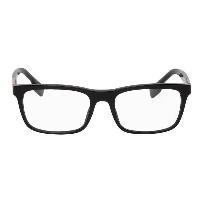 Photo: Burberry Black Acetate Rectangular Glasses