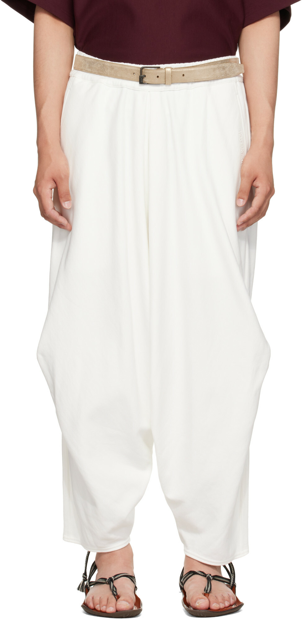 Hed Mayner Off-White Embroidered Sweatpants