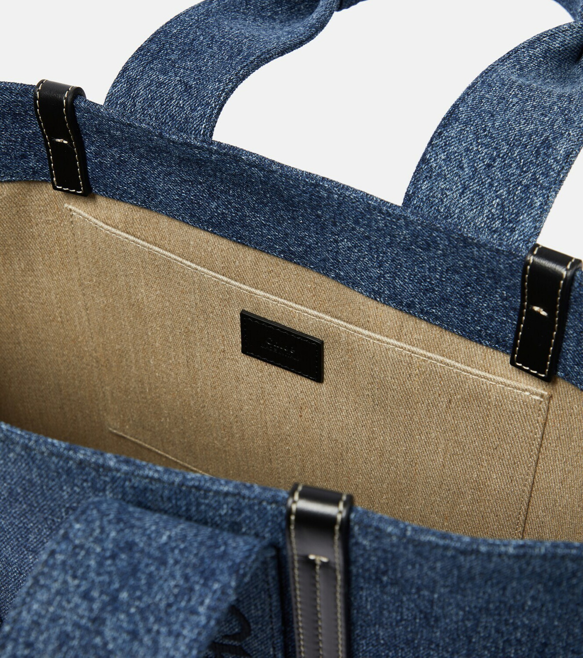 Chloe - Woody Large denim tote bag
