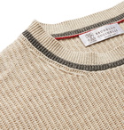 Brunello Cucinelli - Ribbed Linen and Cotton-Blend Sweater - Neutrals