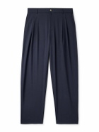 De Bonne Facture - Artist Wide-Leg Pleated Wool Trousers - Blue