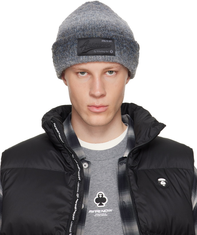 Photo: AAPE by A Bathing Ape Gray AAPEUNVS Beanie