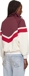 Palm Angels Burgundy & Off-White Colorblock Anorak Track Jacket