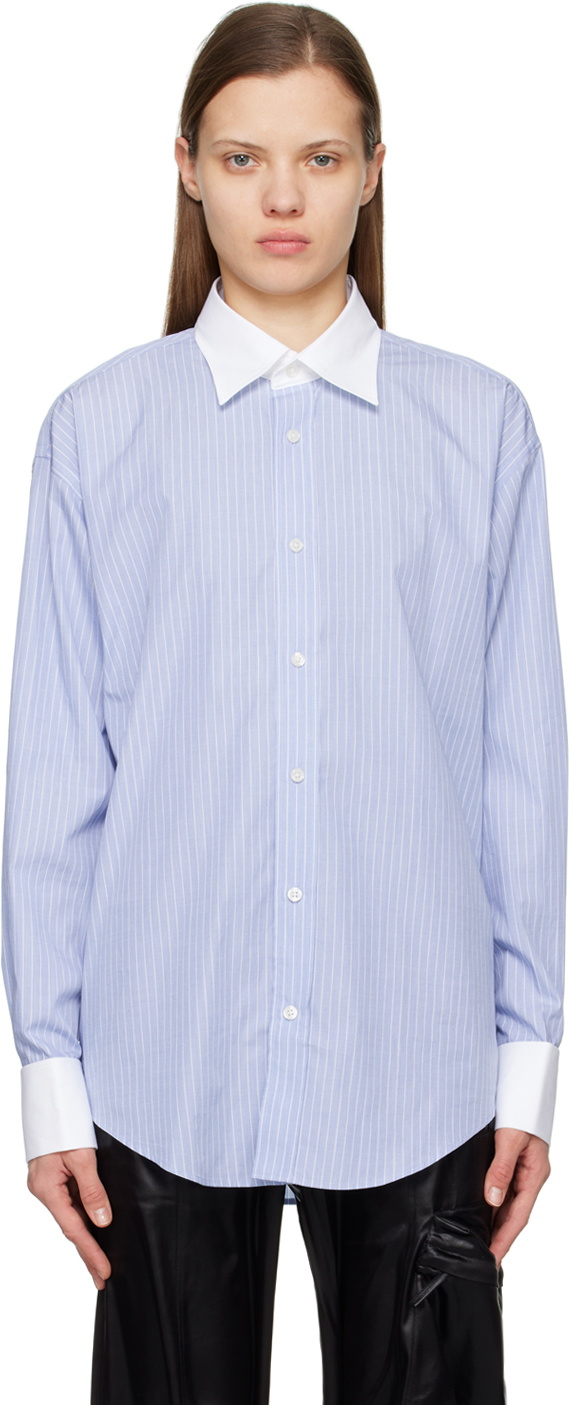 Filippa K Blue Striped Tuxedo Shirt Filippa K