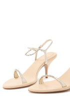 Chloe Zia 80 Crystal-embellished Leather Sandals Beige