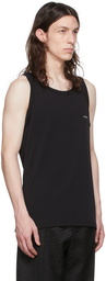 Versace Underwear Black Logo Tank Top