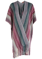 Missoni Zigzag-intarsia Knitted Shawl - Purple - One Size