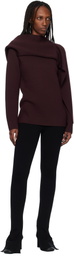 Courrèges Burgundy Scarf Oversized Wool Sweater