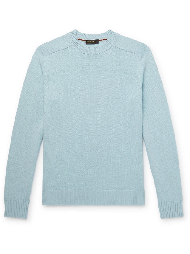 Photo: LORO PIANA - Cotton and Silk-Blend Sweater - Blue - IT 52