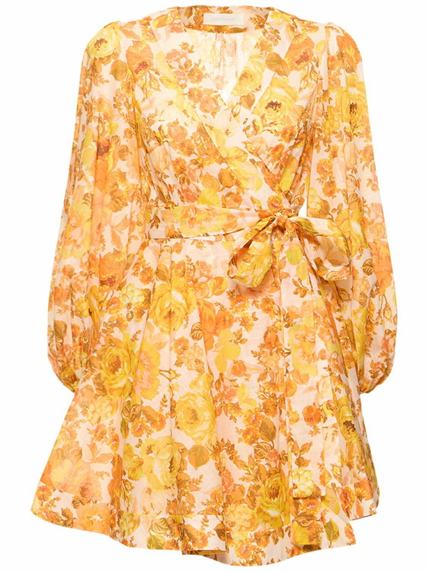 Photo: ZIMMERMANN - Raie Printed Cotton Wrap Mini Dress