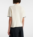 Frame Daybreak crochet scalloped polo shirt